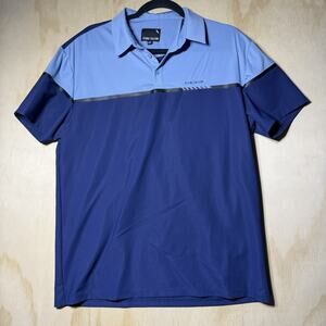 Stone Falcon Polo Shirt Men XL Blue Colorblock Athletic Golf Stretch Performance